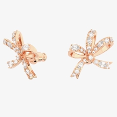 SWAROVSKI Volta stud earrings (Bow, Small, White, Rose gold-tone plated) - KHUYÊN TAI HÌNH NƠ - SWAROVSKI - JEWELRY