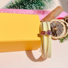 SWAROVSKI Stilla bangle (Mixed cuts, Pink, Rose gold-tone plated) - Vòng/lắc pha lê tone hồng - SWAROVSKI - JEWELR