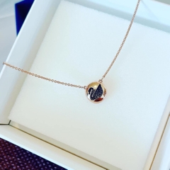 SWAROVSKI Hall Swan necklace (Swan, Rose Gold plated) - Dây cổ, dây chuyền thiên nga đen trong vòng tròn - SWAROVSKI - JEWELRY NECKLACE