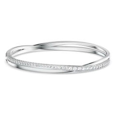 SWAROVSKI Twist bangle (White, Rhodium plated) - Vòng/lắc tay pha lê trắng - JEWELRY BRACELET