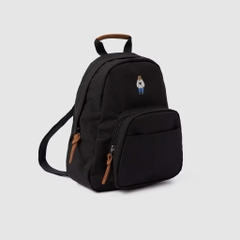 CHÍNH HÃNG - WHOAU Steve Bear Basic Backpack Black - Balo, cặp màu đen