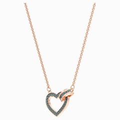 SWAROVSKI Lovely necklace (Heart, Grey, Rose gold-tone plated) - Dây cổ, dây chuyền HÌNH TIM PHỐI ĐÁ - SWAROVSKI - JEWELRY NECKLACE