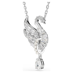 SWAROVSKI Swan pendant (Swan, White, Rhodium plated) - Dây cổ, chuyền thiên nga, pha lê trắng - JEWELRY NECKLACE