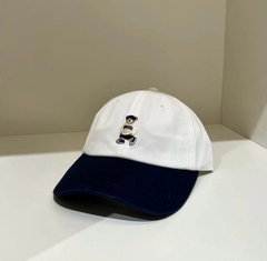 SPAO BEAR BALL CAP WHITE MŨ NAVY - Mũ lưỡi trai, nón kết màu trắng phối xanh đen