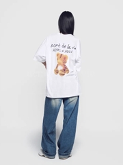 ÁO ADLV x HOSHI TIGER FIGURE WHITE T-SHIRT - ÁO THUN CỔ TRÒN TAY LỠ MÀU TRẮNG