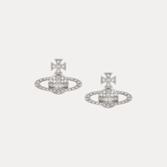 VIVIENNE WESTWOOD Mayfair Bas Relief Earrings - Khuyên tai hình quả cầu hai chiều, phối đá pha lê trắng - JEWELRY EARRINGS
