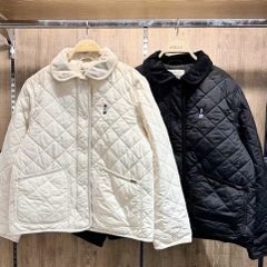 Áo Whoau Khoác Steve Coduroy Quilting Jacket Women SS24 IVORY/BLACK