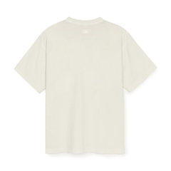 MLB Varsity Vintage Washed Graphic Mega Overfit Short Sleeve T-Shirt NY Newyork Cream - Áo thun cổ tròn tay lỡ tone trắng kem