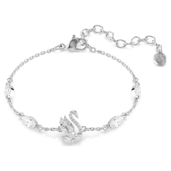 SWAROVSKI Swan bracelet (Mixed cuts, White, Rhodium plated) - Vòng/lắc tay, pha lê trắng, thiên nga - JEWELRY BRACELET