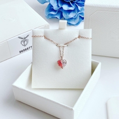 SWAROVSKI Gema Heart necklace (Heart, Pink, Rose gold-tone plated) - Dây cổ, dây chuyền tim ghép trắng và hồng - SWAROVSKI - JEWELRY NECKLACE