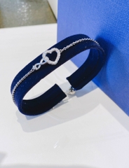SWAROVSKI Hyperbola bracelet (Infinity and heart, White, Rhodium plated) - Vòng, lắc tay hình tim, pha lê trắng - JEWELRY