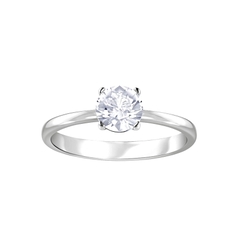 SWAROVSKI Attract ring (Round cut, White, Rhodium plated) - RINGS - Nhẫn đính đá pha lê trắng - JEWELRY