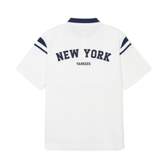 Áo MLB Varsity shoulder color overfit collar polo shirt New York Yankees WHITE