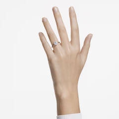SWAROVSKI Stilla cocktail ring (Round cut, White, Rhodium plated) - RINGS - Nhẫn pha lê trắng - JEWELRY