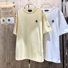 WHOAU T-SHIRT (SET 2 Áo - Yellow + White - Trắng và Vàng) (mặt sau trơn)