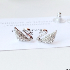 SWAROVSKI Iconic Swan earrings (Swan, White, Rhodium plated) - Khuyên tai thiên nga trắng - SWAROVSKI - JEWELRY
