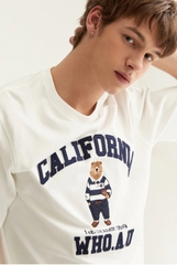 ÁO WHOAU TRẮNG CALIFORNIA BEAR T-SHIRT (mặt sau trơn)
