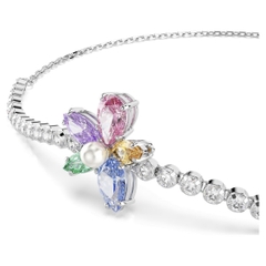 CHÍNH HÃNG - SWAROVSKI x Ariana bracelet (Mixed cuts, Flower, Multicolored, Rhodium plated) - Vòng, lắc tay, pha lê hoa - JEWELRY BRACELET