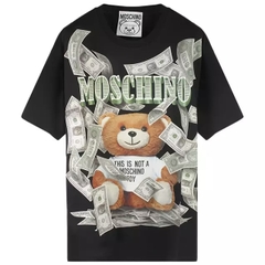 ÁO MOSCHINO DOLLAR TEDDY BEAR BLACK T-SHIRT