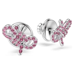 SWAROVSKI Lifelong Bow stud earrings (Bow, Pink, Rhodium plated) - Khuyên tai, hình nơ, pha lê hồng - JEWERY
