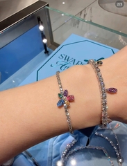 CHÍNH HÃNG - SWAROVSKI x Ariana bracelet (Mixed cuts, Flower, Multicolored, Rhodium plated) - Vòng, lắc tay, pha lê hoa - JEWELRY BRACELET