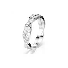 SWAROVSKI Infinity ring (Round cut, White, Rhodium plated) - RINGS - Nhẫn hình vô cực, pha lê trắng - JEWELRY