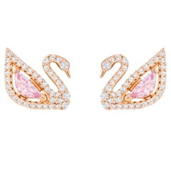 SWAROVSKI Dazzling Swan drop earrings (Pink, Rose gold-tone plated) - Khuyên tai thiên nga pha lê hồng - JEWELRY