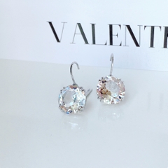 SWAROVSKI Millenia drop earrings (Round cut, White, Rhodium plated) - Khuyên tai pha lê trắng, cắt tròn - JEWELRY