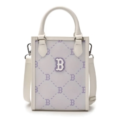 TÚI MLB MONOGRAM PHONE TOTE CROSSBODY BAG BROWN/PINK/BLACK - TÚI ĐEO CHÉO - MÀU NÂU/HỒNG/ĐEN