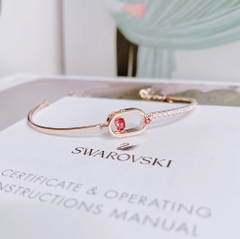 SWAROVSKI Sparkling Dance bracelet (Round cut, Oval shape, Red, Rose gold-tone plated) - Vòng/lắc tay pha lê đỏ chuyển động - JEWELRY
