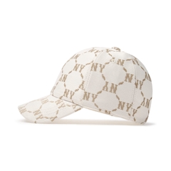 Mũ MLB Diamond Monogram Jacquard Structure Ball Cap New York Yankees Cream - Mũ lưỡi trai, nón kết màu trắng kem