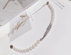 SWAROVSKI Nice bracelet (Magnetic closure, Feather, White, Rhodium) - Vòng/lắc tay ngọc trai pha lê, lông vũ - SWAROVSKI - JEWELRY