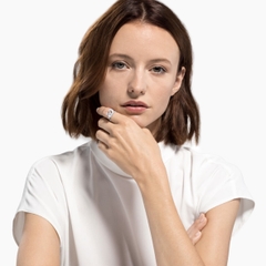 SWAROVSKI Dancing Swan ring (Round cut, White, Rhodium plated) - RINGS - Nhẫn thiên nga, pha lê trắng - JEWELRY