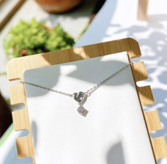 SWAROVSKI Lifelong Heart pendant (White, Rhodium plated) - Dây cổ, dây chuyền hình tim phối đá pha lê trắng - NECKLACE Jewelry
