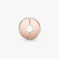 CHÍNH HÃNG - PANDORA Clear Pavé Clip Charm (14K Rosegold plated, Zircona) - Hạt trang trí vòng tay, chốt bấm, hỗn hợp kim loại mạ vàng hồng 14k