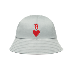 [SALE] Mũ MLB Bucket Hat Grey Logo Heart B - Mũ tim B màu xám