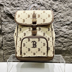 MLB DIA MONOGRAM B BOSTON BACKPACK BEIGE - Balo màu be