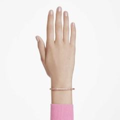 CHÍNH HÃNG - SWAROVSKI Matrix bangle (Baguette cut, Octagon shape, Pink, Gold-tone plated) - Vòng, lắc tay, pha lê hồng - JEWELRY BRACELET