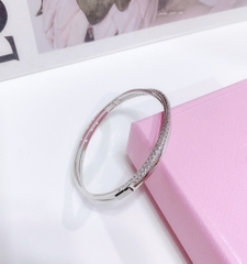 SWAROVSKI Twist bangle (White, Rhodium plated) - Vòng/lắc tay pha lê trắng - JEWELRY BRACELET