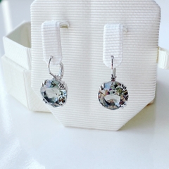 SWAROVSKI Millenia drop earrings (Round cut, Black, Rhodium plated) - Khuyên tai pha lê đen, cắt tròn - JEWELRY