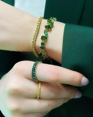 SWAROVSKI Gema bracelet (Mixed cuts, Green, Gold-tone plated) - Vòng/lắc tay SWAROVSKI - JEWELRY