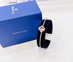 SWAROVSKI Una bangle (Clover, Pink, Rose gold-tone plated) - Vòng/lắc tay pha lê hồng - JEWELRY BRACELET