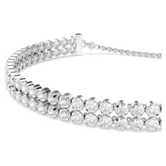 SWAROVSKI Matrix Tennis bracelet (Round cut, White, Rhodium plated) - Vòng, lắc tay pha lê trắng - JEWELRY BRACELET