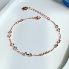 SWAROVSKI Remix Collection strand (Round cut, White, Rose gold-tone plated) - Vòng, lắc tay pha lê trắng - JEWELRY BRACELET