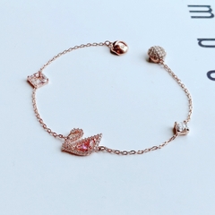 SWAROVSKI Dazzling Swan bracelet (Magnetic closure, Swan, Pink, Rose gold) - Vòng/lắc tay thiên nga hồng - SWAROVSKI - JEWELRY