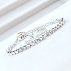 SWAROVSKI Emily bracelet (Round cut, White, Rhodium plated) - Vòng/lắc tay đá pha lê trắng - SWAROVSKI - JEWELRY