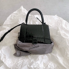 TÚI BALENCIAGA HOURGLASS SMALL CROCODILE IN BLACK (da CROC)