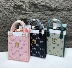 Túi MLB Monogram Tote mini crossbody Bag Green/Black/Pink - Túi đeo chéo màu xanh lá/đen/hồng