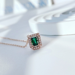 SWAROVSKI Millenia necklace (Octagon cut, Green, Rose gold-tone plated - Dây cổ, dây chuyền đá pha lê xanh chuyển động - SWAROVSKI - JEWELRY NECKLACE
