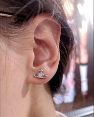 CHÍNH HÃNG - VIVIENNE WESTWOOD Nano Solitaire (Silver-shade) Earrings - Khuyên/hoa tai đá pha lê - JEWELRY